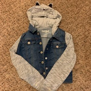 Cat &Jack cropper Jean jacket with cat ears 7/8